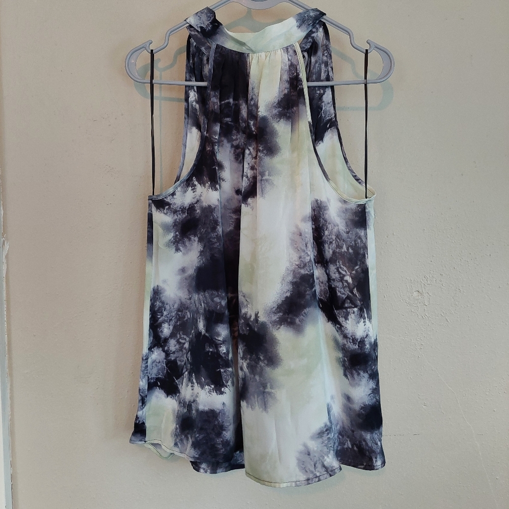 Peyton Jensen L Blue/White Sleeveless Top